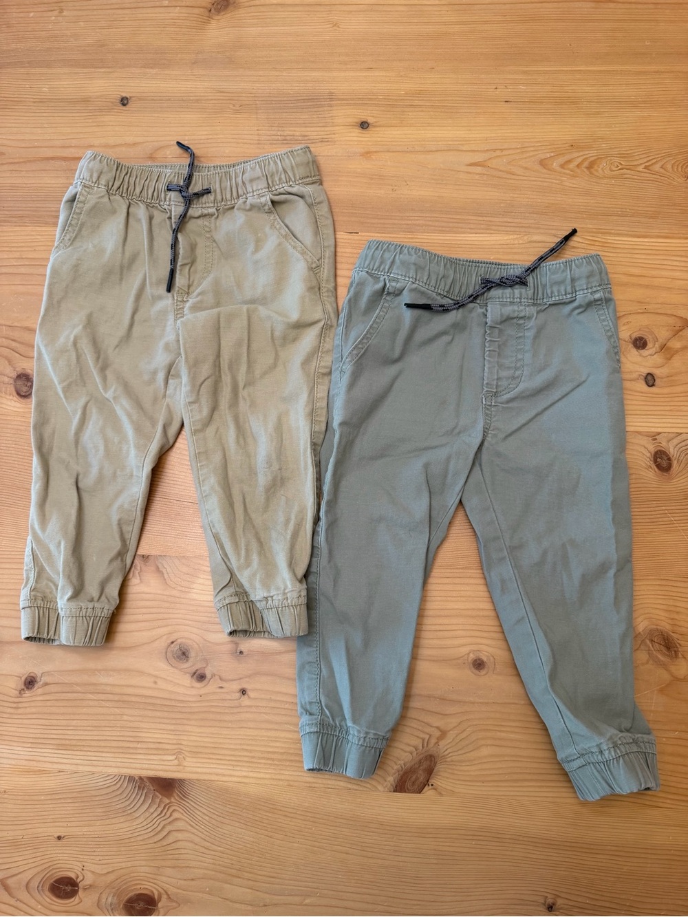 GAP Kids Drawstring Joggers - Light Tan & Sage